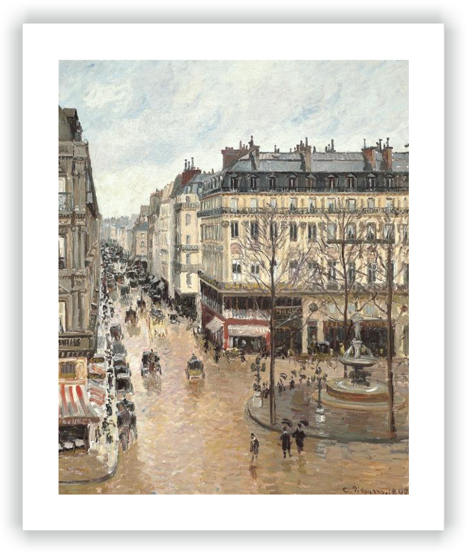 Rue Saint-honoré In The Afternoon - Camille Pissarro Rue St Honore (678x800), Png Download