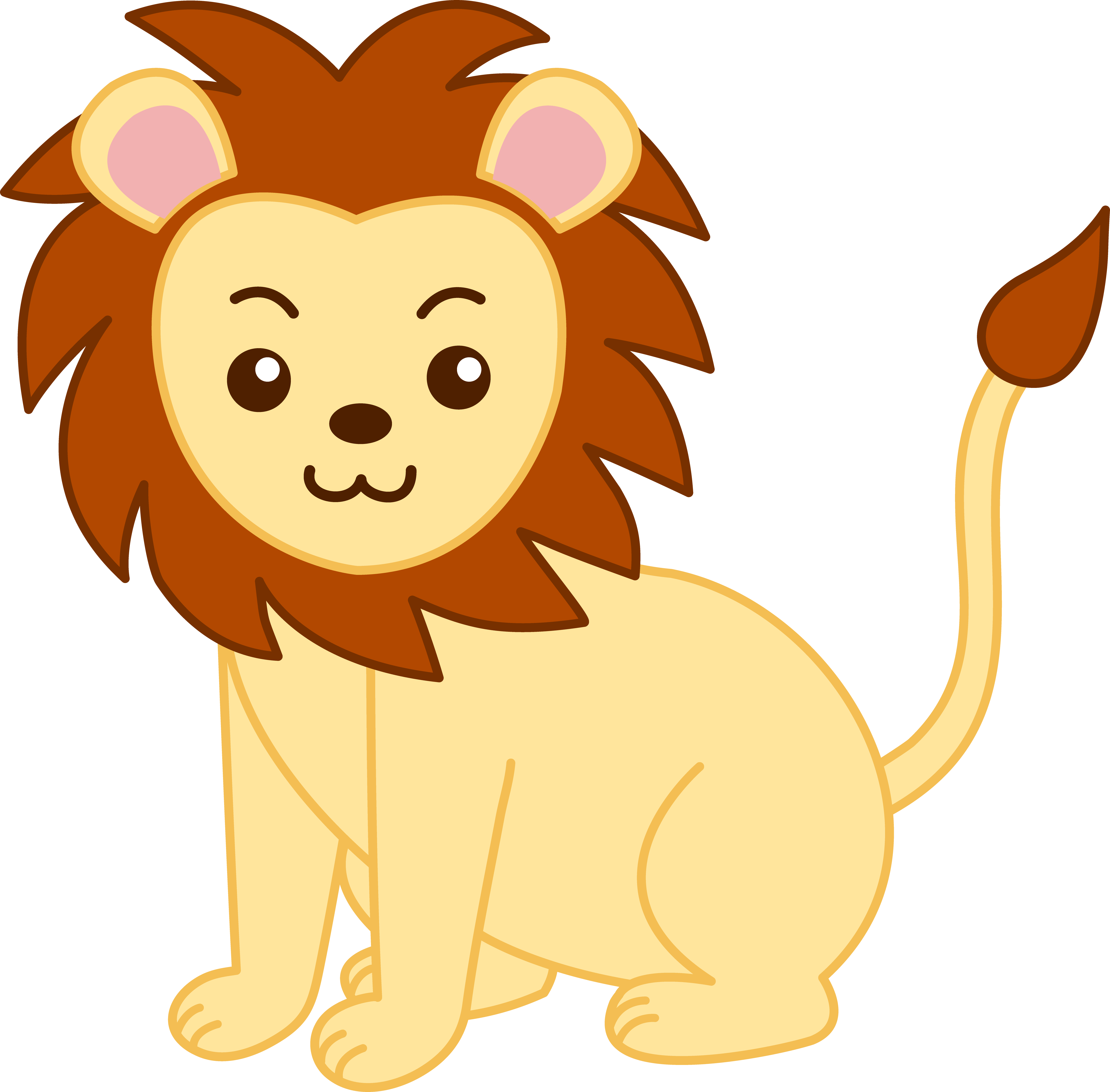Little Yellow Lion Clip Art - Animals Clipart (5171x5087), Png Download