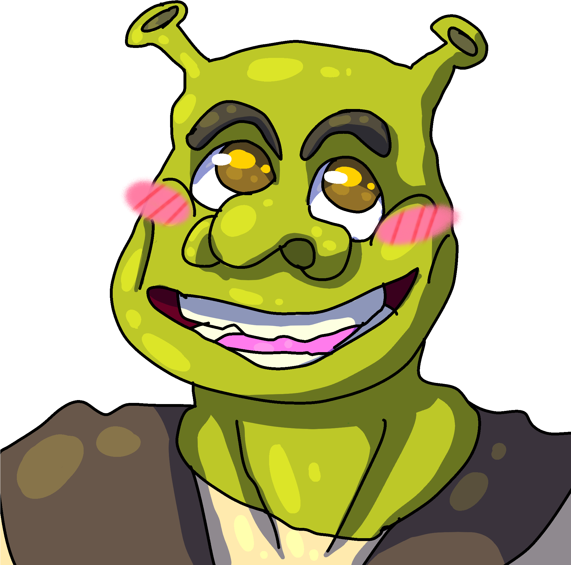 Donkey Shrek Film Series Drawing Screaming - Senpai Shrek (2000x2000), Png Download