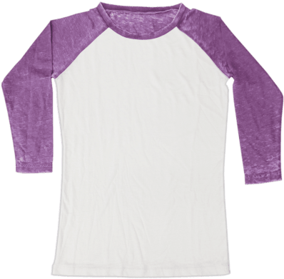 Burnout White/purple Baseball Shirt - Baseball (415x415), Png Download