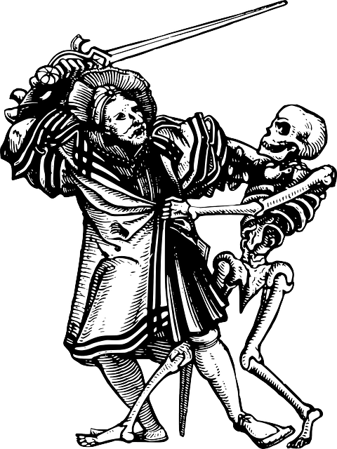 Black, People, Man, Fight, Death, Sword, Fighting - Hombres Contra La Muerte (480x640), Png Download