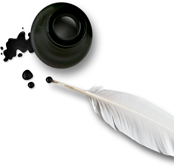 Lord Of Magna Blue Crystals Lord Of Magna Inkwell And - Inkwell And Quill Png (608x587), Png Download