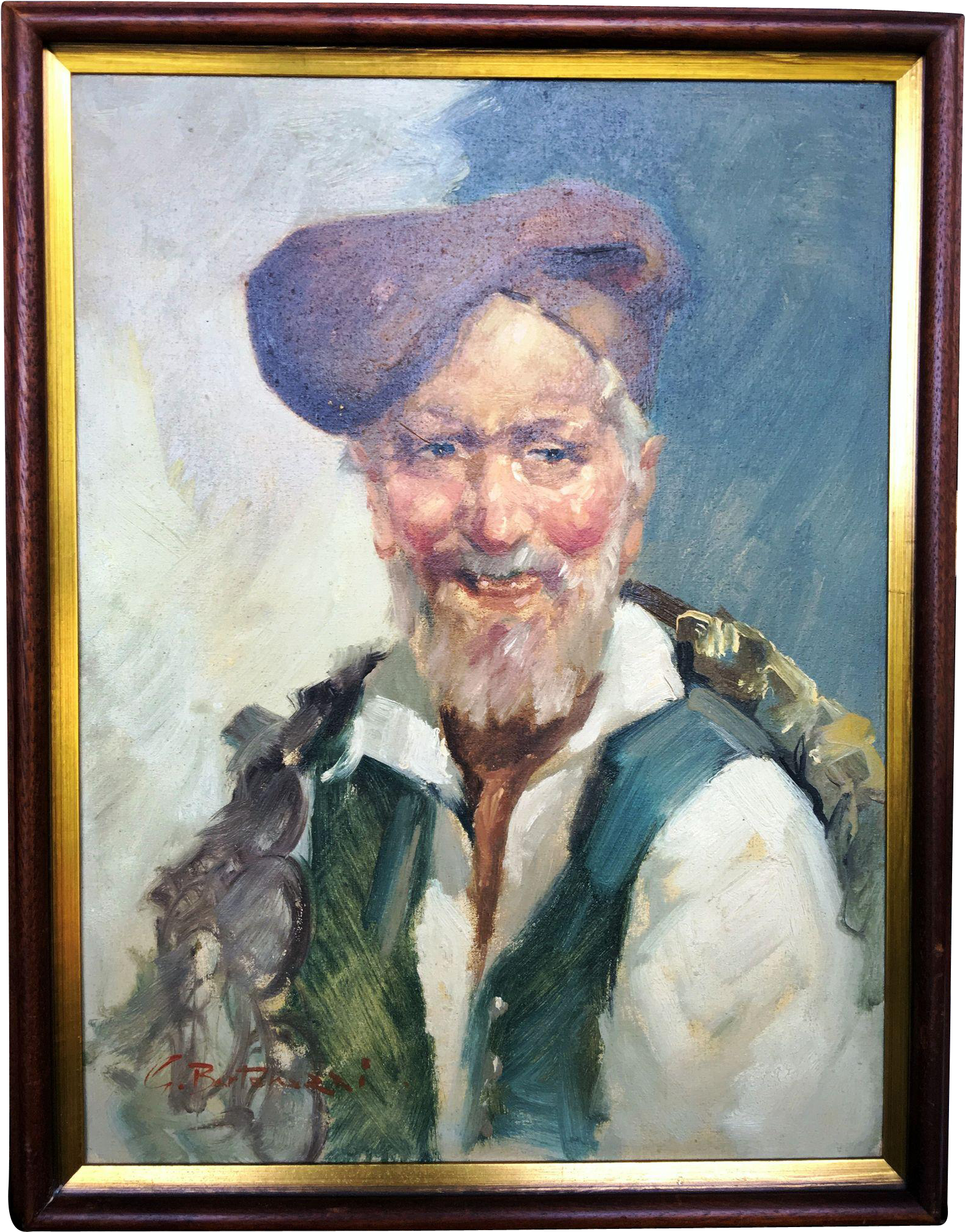 Bertanazzi Listed Italian Painter Portrait Of An Old - Picture Frame (2007x2007), Png Download