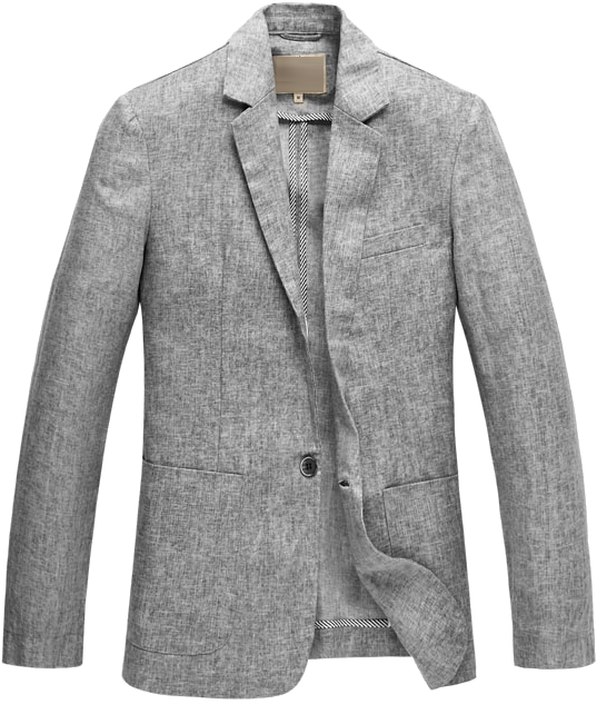 Blazer For Men Free Png Image - Sky Grey Linen Blazer (599x642), Png Download