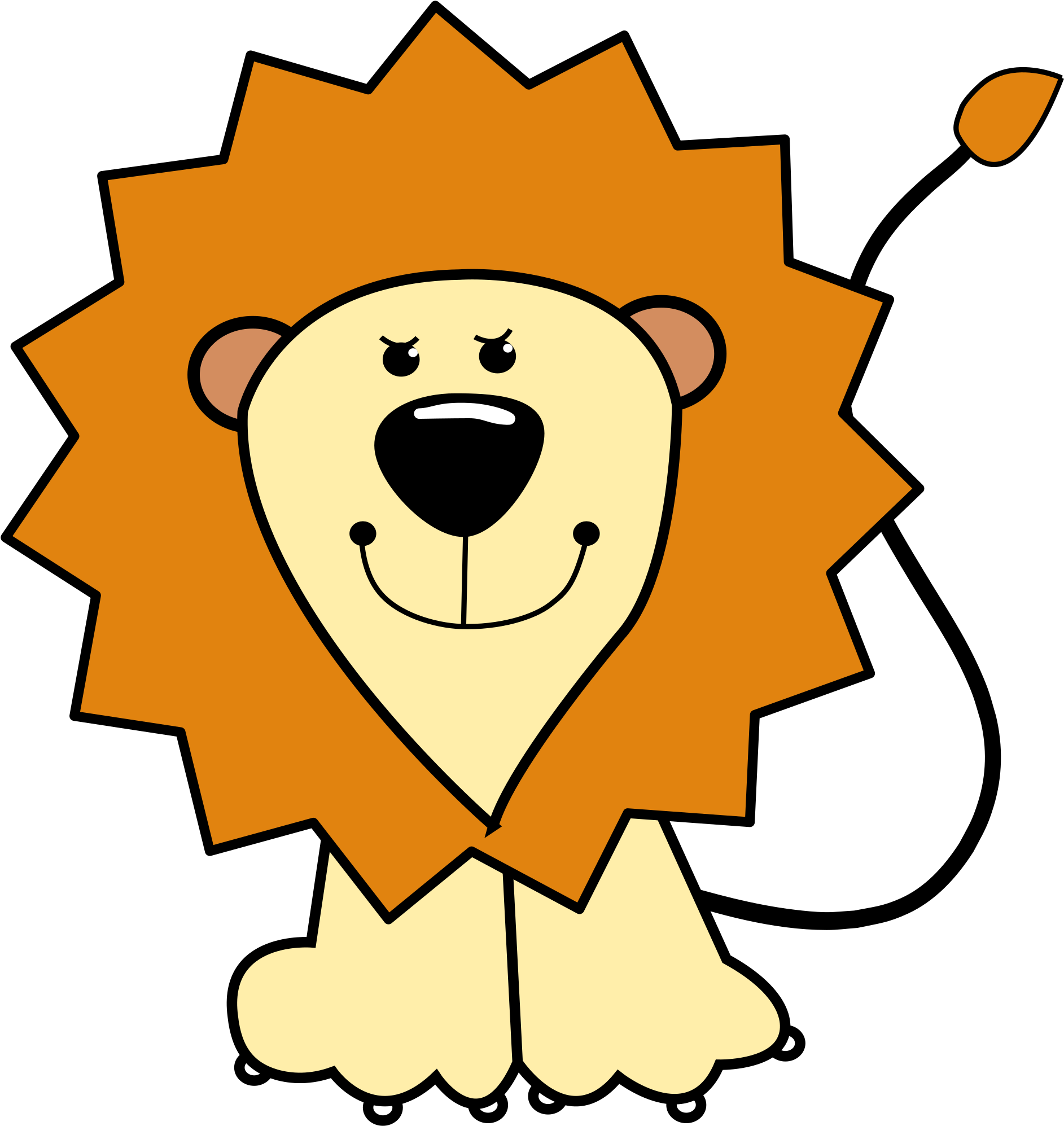 Big Image - Drawing A Lion Clipart (2269x2400), Png Download