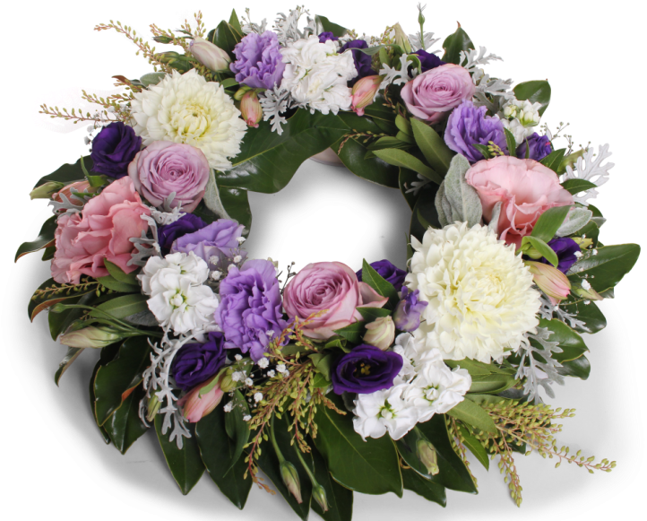 Pastel Funeral Wreath - Funeral Wreath Transparent (744x600), Png Download
