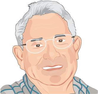 Patient Illustration - 60 Year Old Man Cartoon (379x366), Png Download
