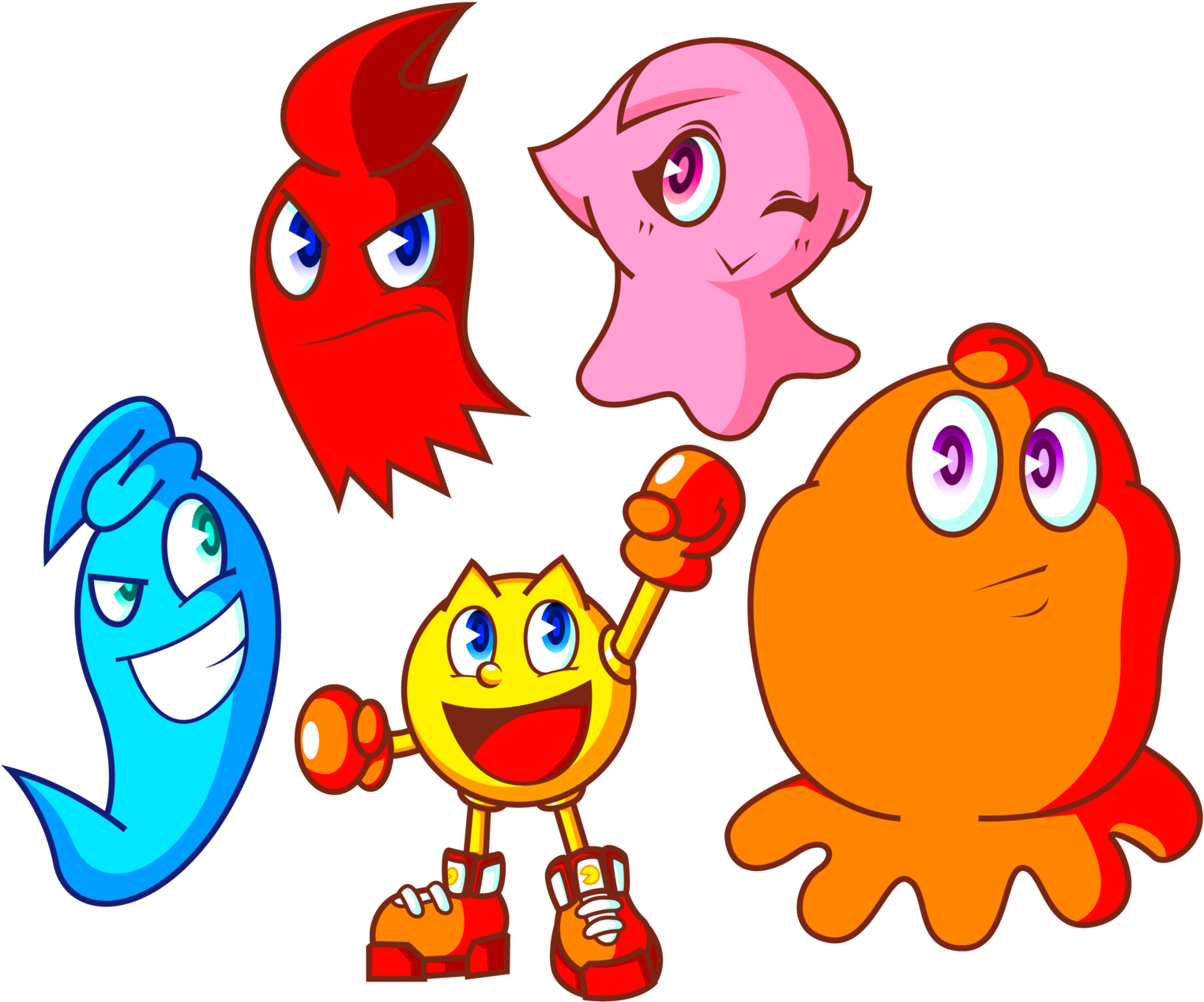 Ghost Clipart Old Man - New Pac Man Ghosts (1600x1288), Png Download