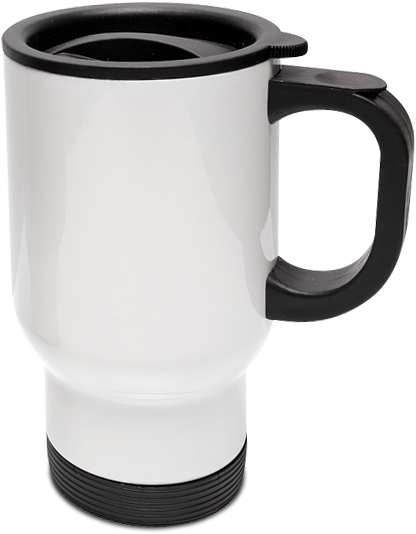 Stainless Steel Thermal White - Travel Mug Png (447x554), Png Download