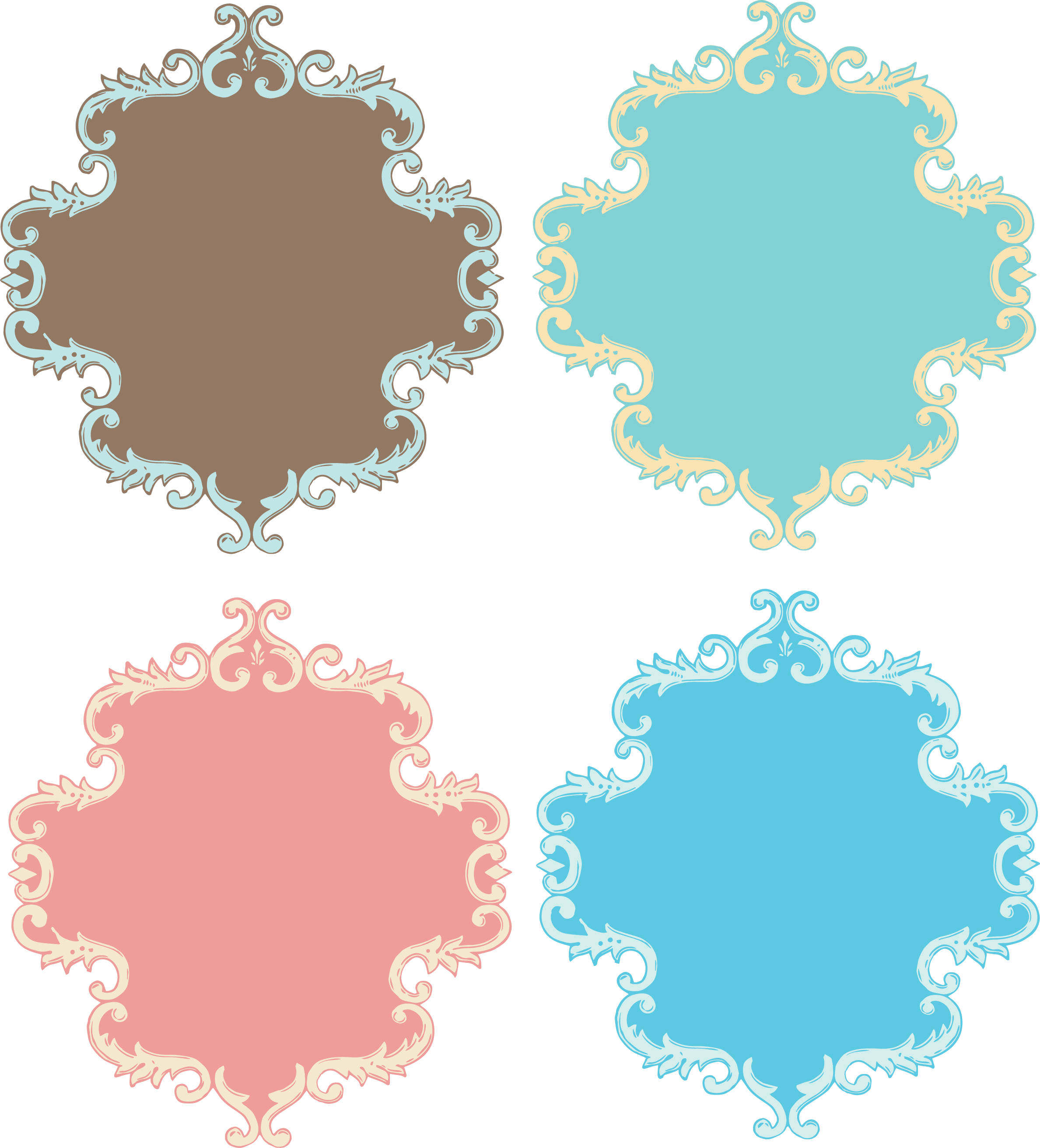 Vintage Ornate Scroll Border Illustration - Circle (2377x2623), Png Download