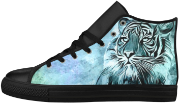Watercolor Tiger Aquila High Top Microfiber Leather - High-top (500x500), Png Download
