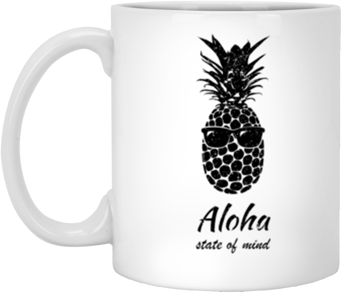 Pineapple Aloha State Of Mind 11 Oz - Scar Mug Im Surrounded By Idiots (1155x1155), Png Download