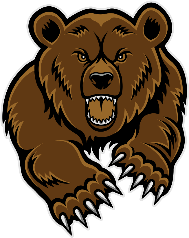 Bear Mascot Clipart Clipartsco Bears Pinterest - Grizzly Bear Head Clip Art (1000x1000), Png Download