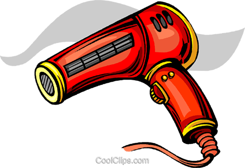 Blow Dryer Royalty Free Vector Clip Art Illustration - Electricity (480x329), Png Download