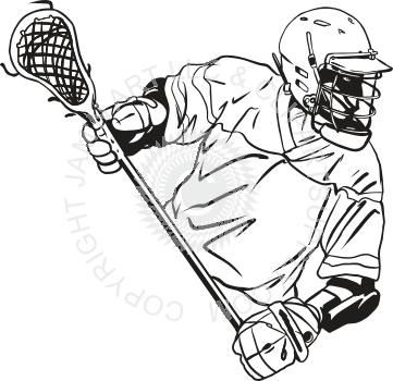 Jpg Freeuse Stock Lacrosse Drawing Full Body - Easy To Draw Lacrosse Player (361x350), Png Download