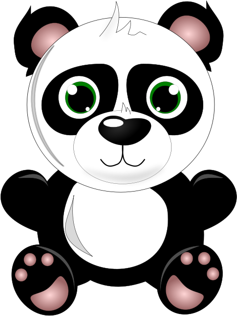 Panda Face Png Download - Cartoon Panda Cut Out (566x800), Png Download