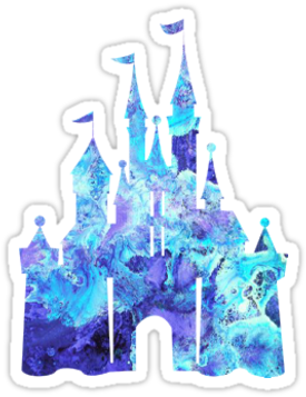 Blue Marble Castle - Sticker Blue (375x360), Png Download