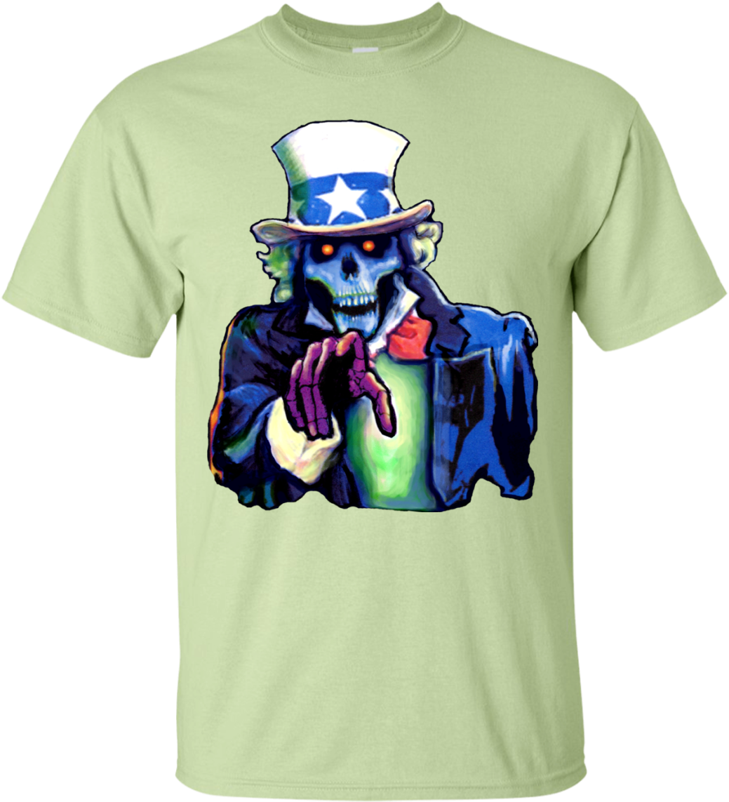 Uncle Sam Skeleton T Shirt (1155x1155), Png Download