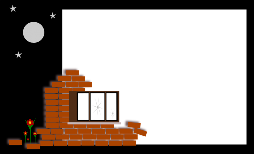 Frame,night,plants,old - Building (500x305), Png Download