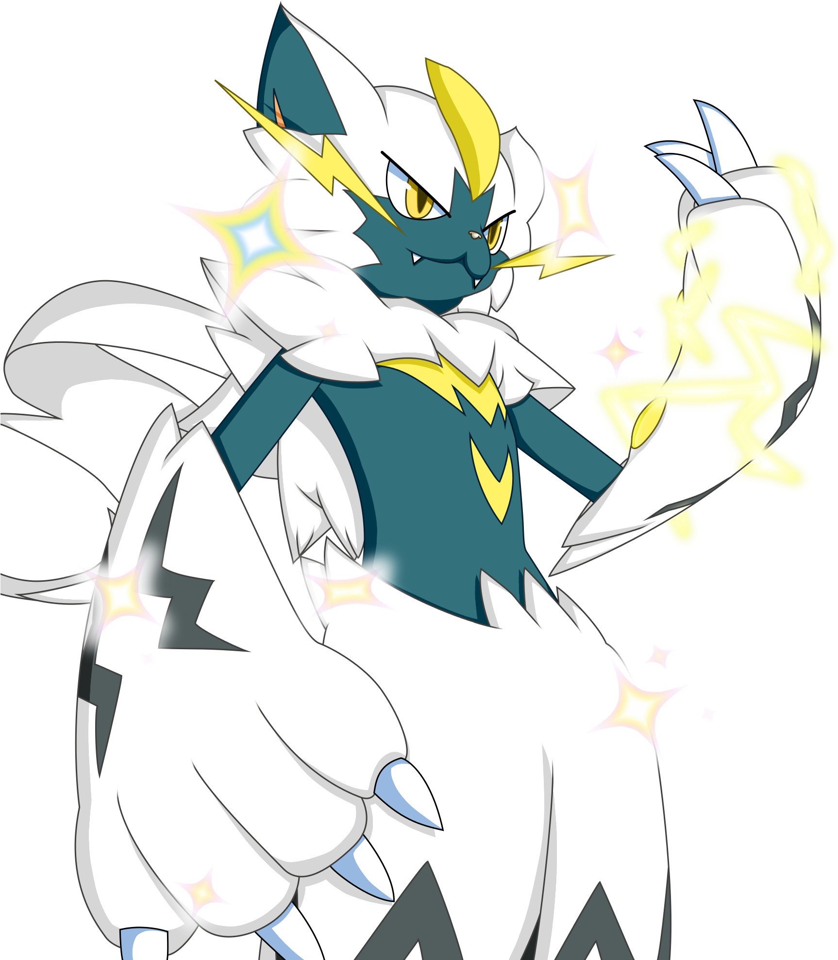 Plasma Fist, Now In Shinycolor™ - Zeraora Plasma Fist (1725x2003), Png Download
