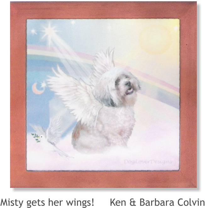 Misty Gets Her Wings Ken & Barbara Colvin Menu - Clouds / Lhasa Apso Tile Coaster (652x662), Png Download