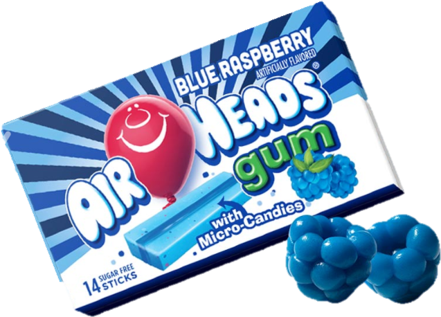 Airheads Gum Blue Raspberry Flavor Brows Shop & Buy (692x471), Png Download