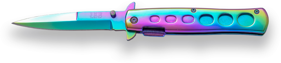 Aluminum Handle, Stainless Steel 10 Cm Blade Length, - Pocketknife (1024x768), Png Download