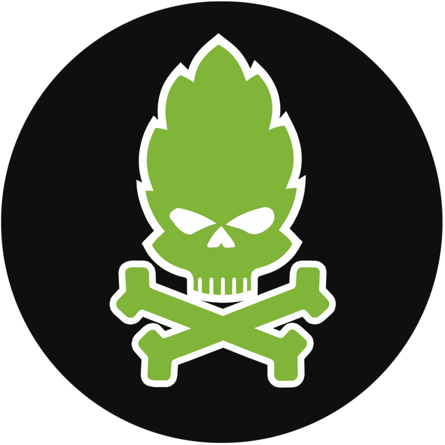 Hop Skull Round Rubber Beer Coaster - Craft Beer Only Hop Skull T-shirt (900x900), Png Download