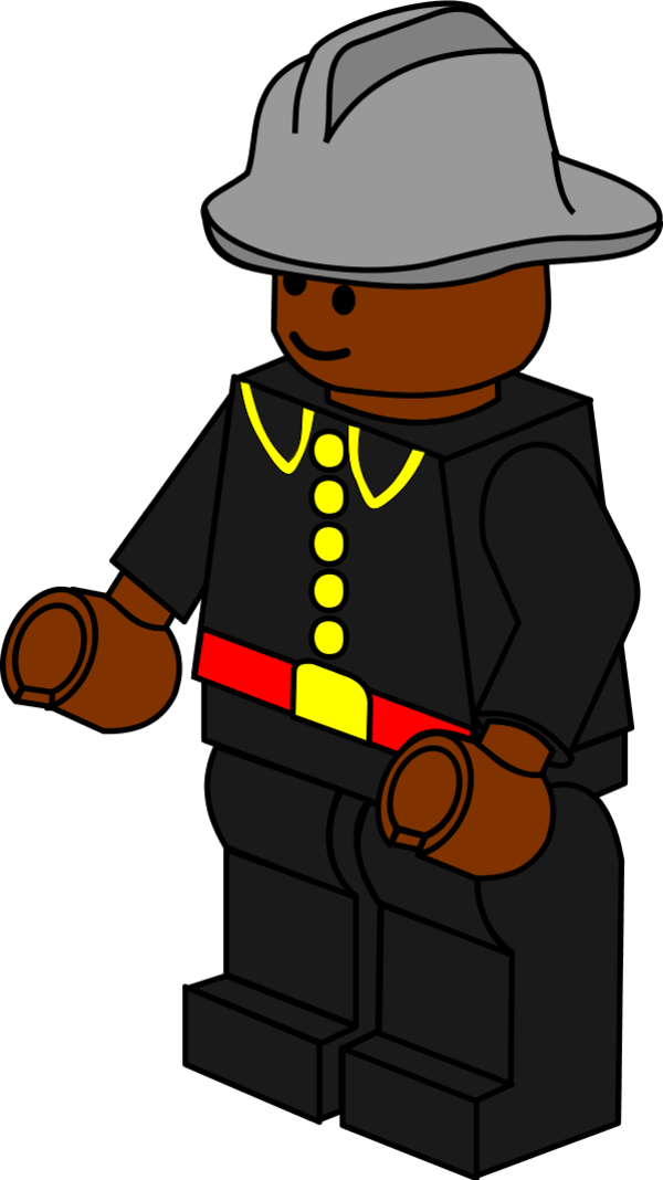 Lego Town Fireman - Lego Clipart (600x1068), Png Download