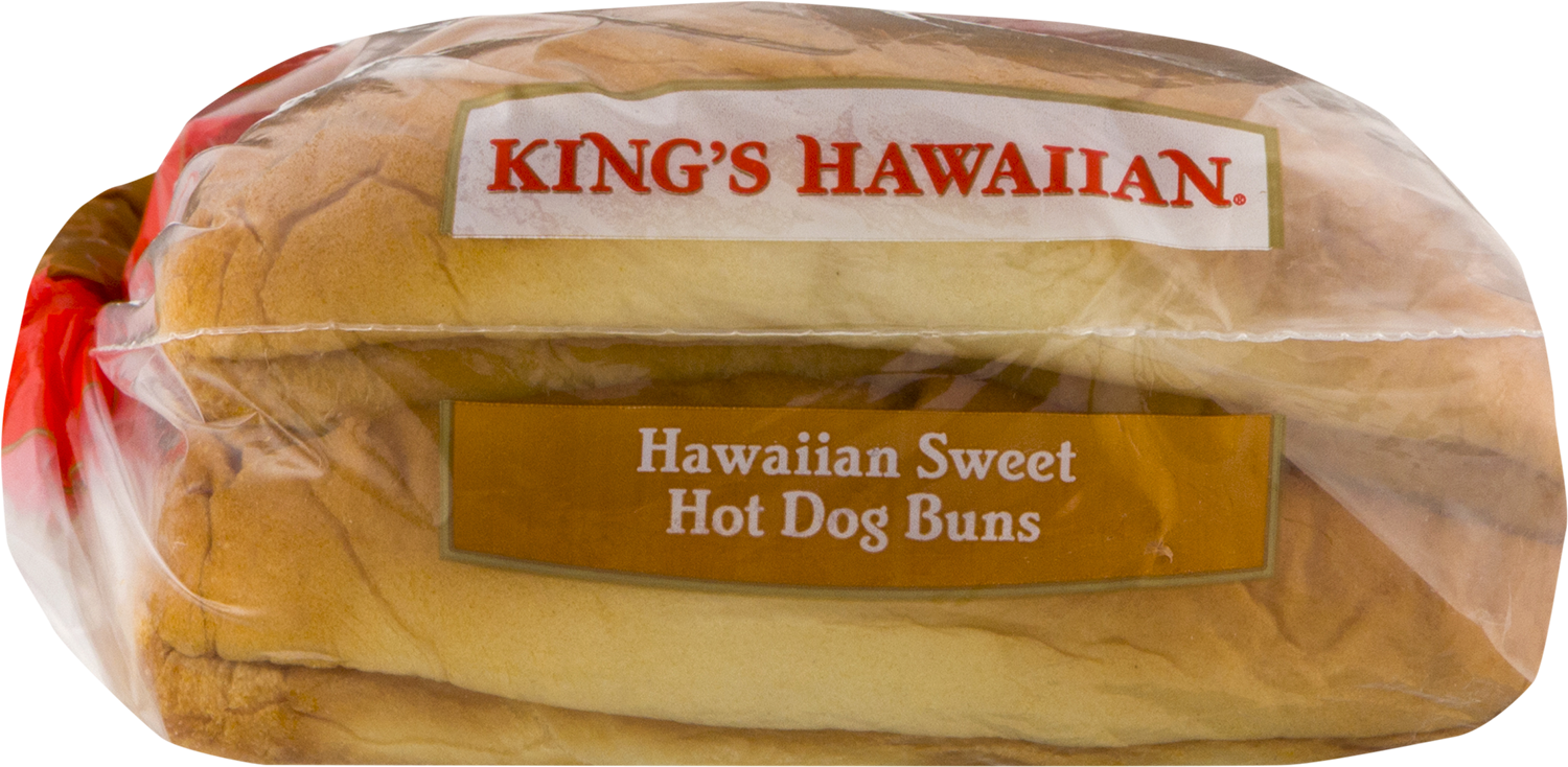 King's Hawaiian® Hawaiian Sweet Top-sliced Hot Dog - King's Hawaiian Deluxe Hamburger Buns - 4 Count, 10.8 (1500x734), Png Download