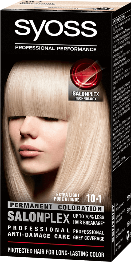 Syoss Com Color Salonplex 10 1 Extra Light Pure Blonde - Syoss Brown Hair Color (970x1400), Png Download