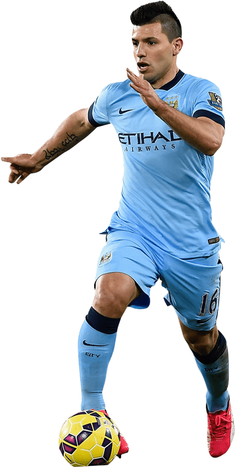 Sergio Agüero Dribble - Camiseta Manchester City 2012 (460x914), Png Download