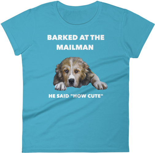 Light Blue T-shirt For Women With Saint Bernard Puppy - Cocker Spaniel (580x580), Png Download