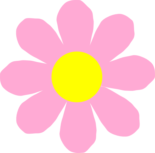 Pink Flower Purple Clip Art At Clker - Flower Clipart (600x593), Png Download