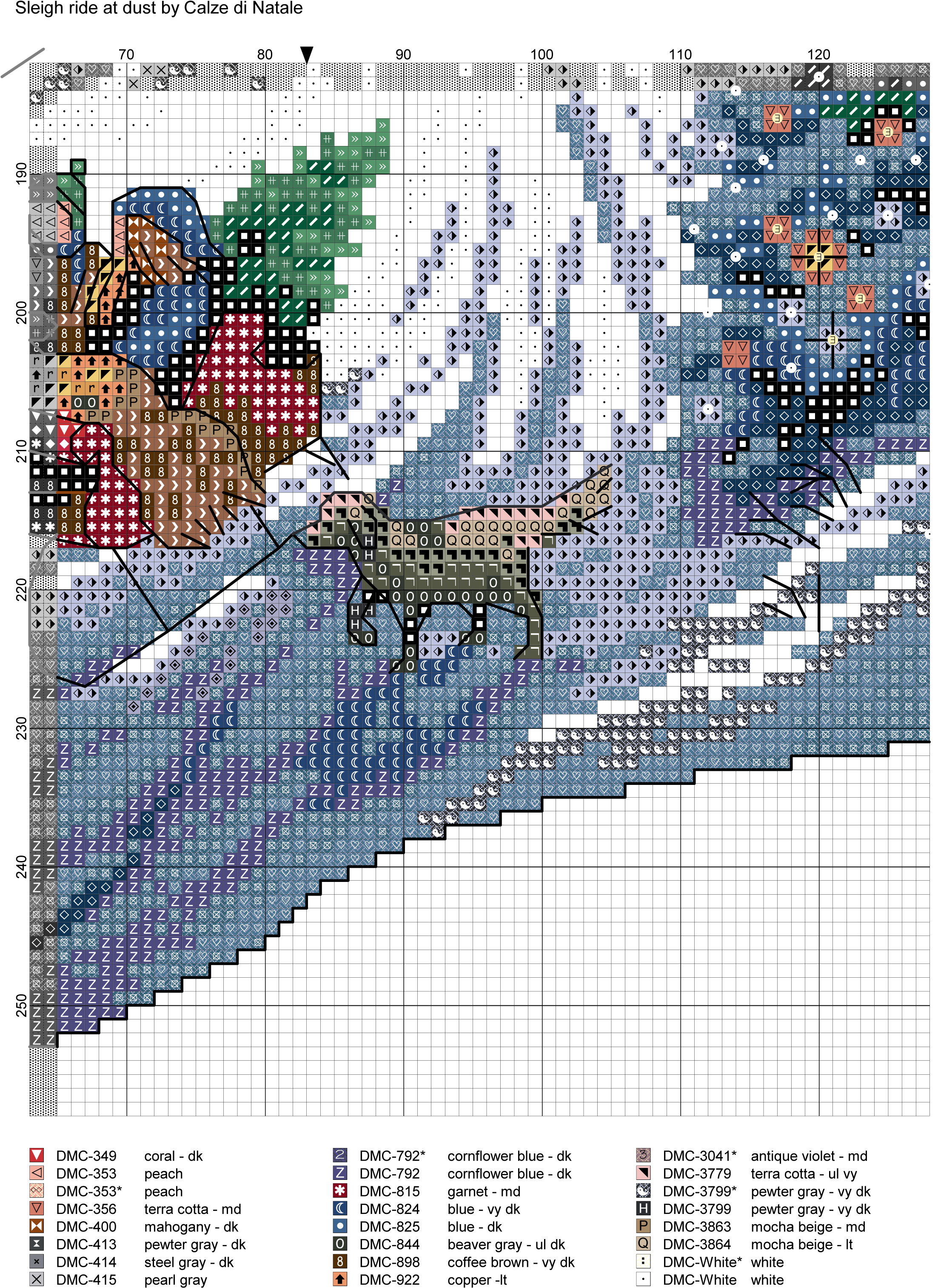 Sleigh Ride At Dust 9 Cross Stitch Christmas Stockings, - Cross-stitch (2216x3056), Png Download