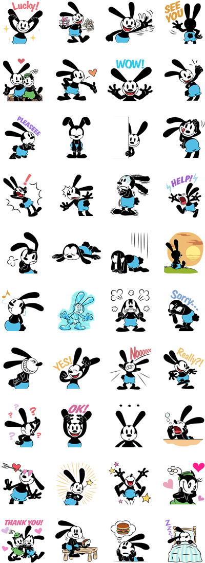 Oswald The Lucky Rabbit - Sticker (420x1121), Png Download
