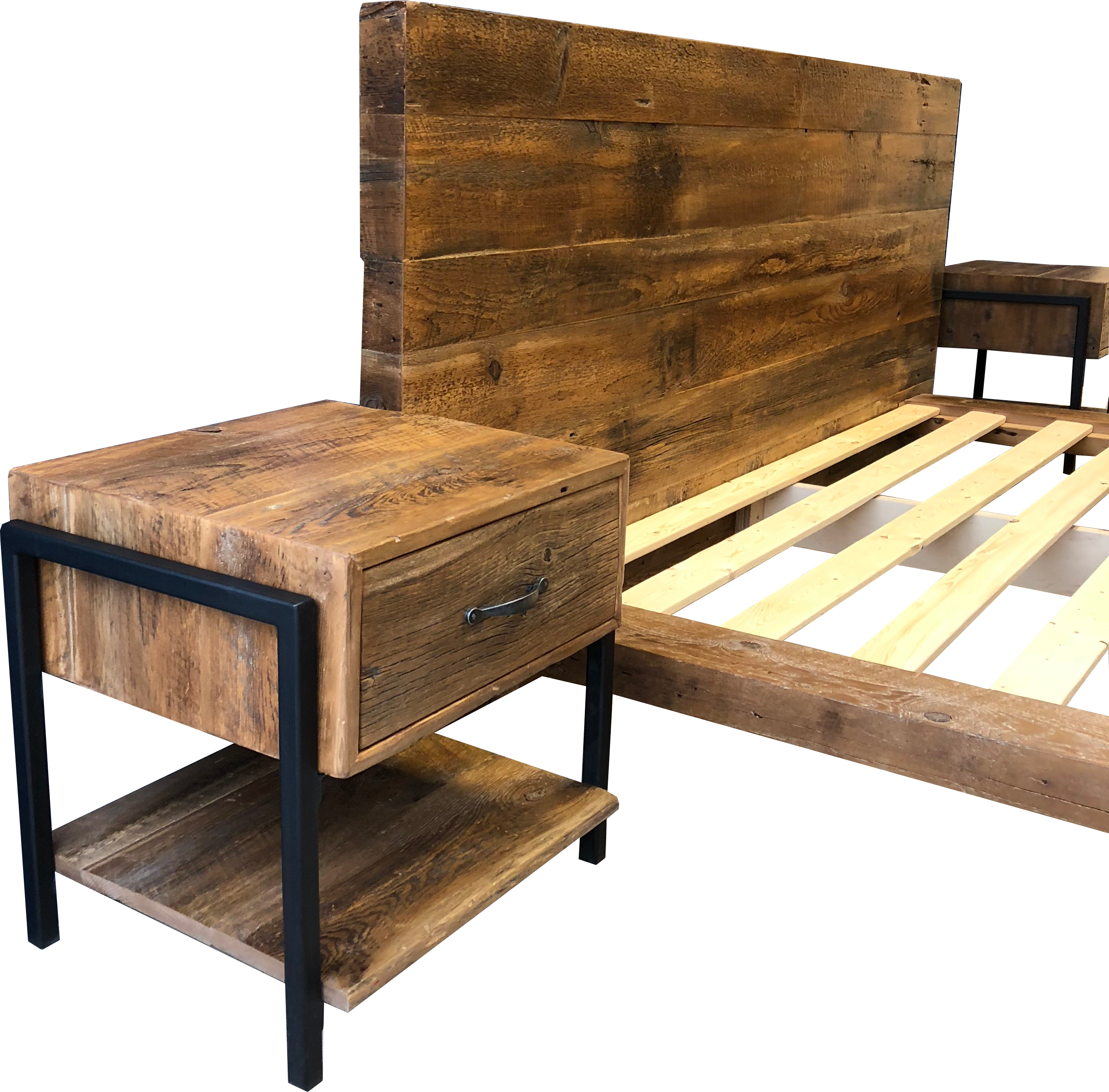 Benjamin Bed, Reclaimed Wood Platform Bed - Platform Bed (2649x2608), Png Download