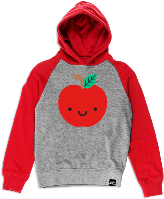 Kawaii Apple Hooded Sweatshirt (720x720), Png Download