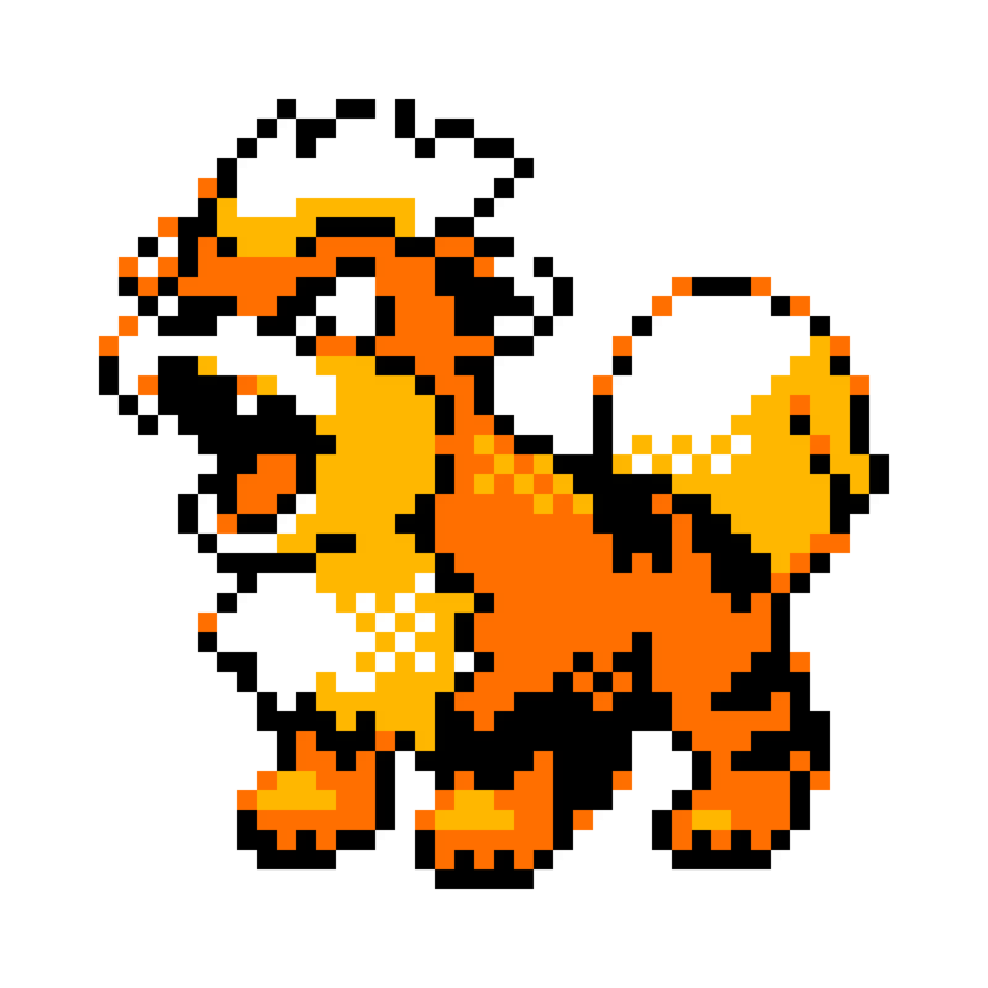 Growlithe Pixel Art Clipart Pokémon Gold And Silver - Pokemon Crystal Growlithe (900x900), Png Download