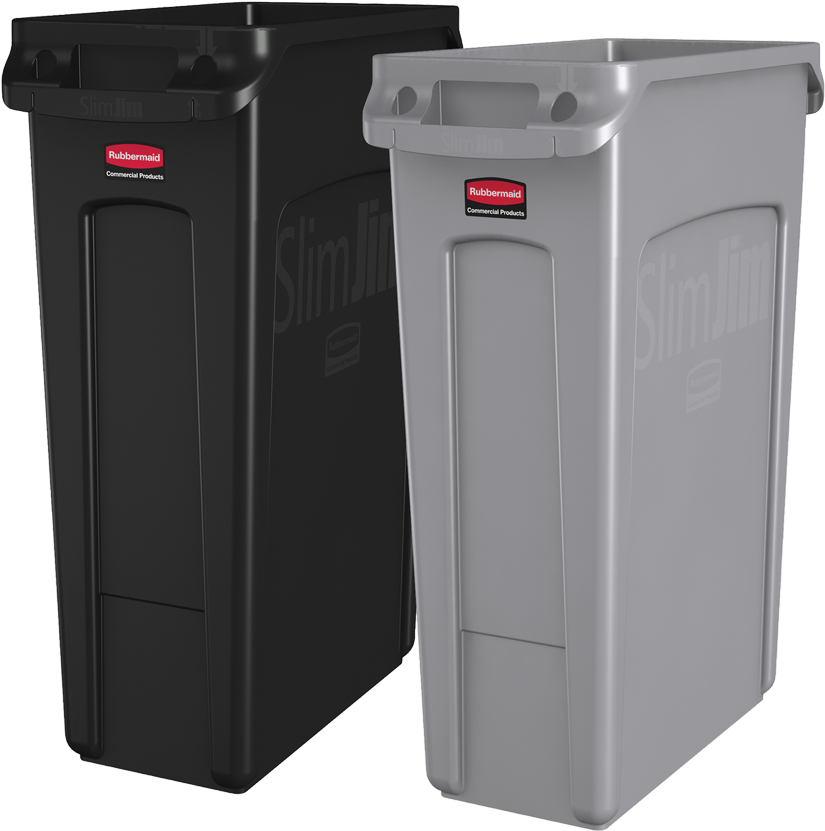 Product Image - Rubbermaid Slim Jim Slim Jim Waste Receptacle 23 Gal (850x850), Png Download