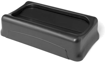Slim Jim Swing-top Container Lid - Rubbermaid Slim Jim Swing Lid Black 2673-60-bla (800x800), Png Download