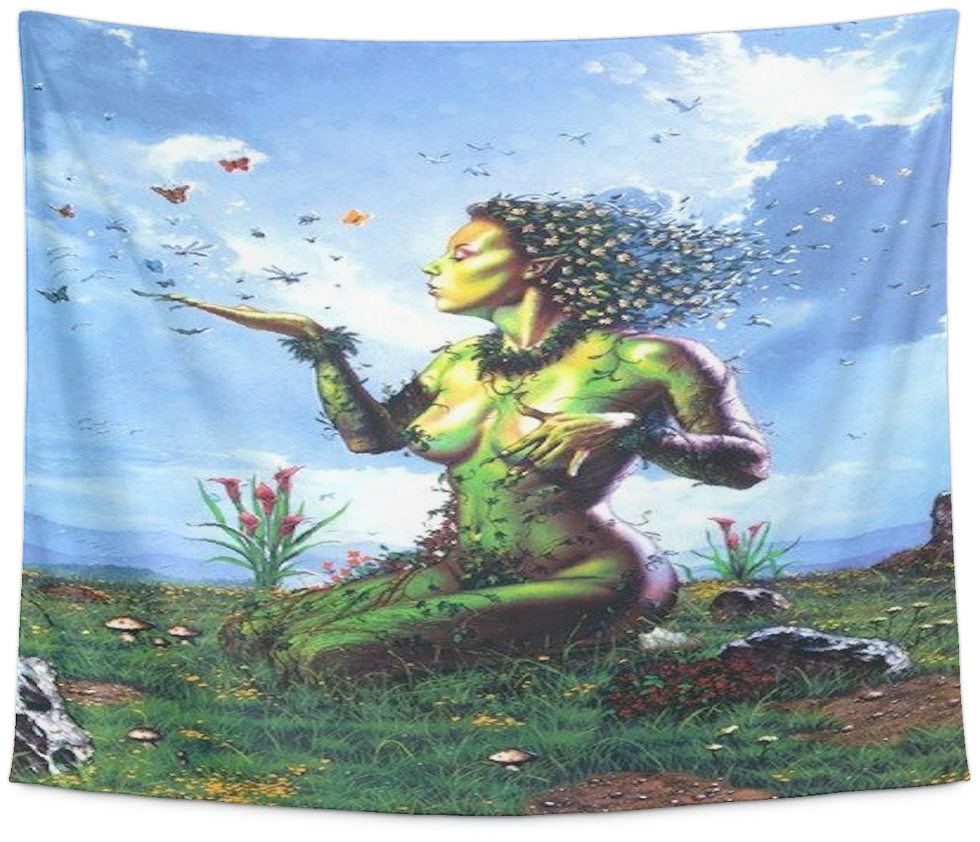 Mother Nature Goddess Gaia Mother Earth Green Pixie (1024x1024), Png Download
