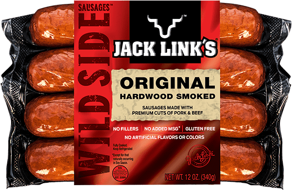 Original Hardwood Smoked Sausage - Jack Links Premium Cuts Beef Jerky, Peppered - 10 Pack, (600x600), Png Download
