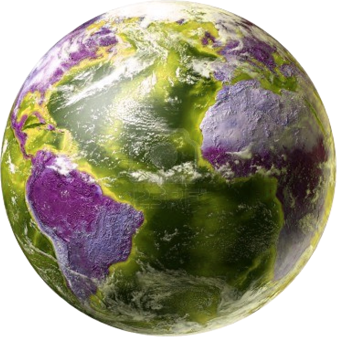 Earth - 3d Rendering Of Planet Earth Centered On Atlantic Ocean. (1107x1107), Png Download
