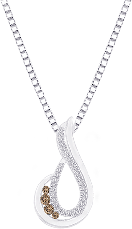 Pe0392brt-25w - 10k White Gold 1/3ct Black And White Diamond Necklace (570x570), Png Download