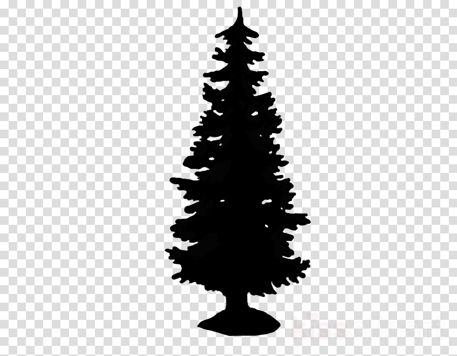 White Spruce Silhouette Clipart Fir Pine Christmas - Chinese Brush Chinese Painting Ink Goldfish (900x700), Png Download