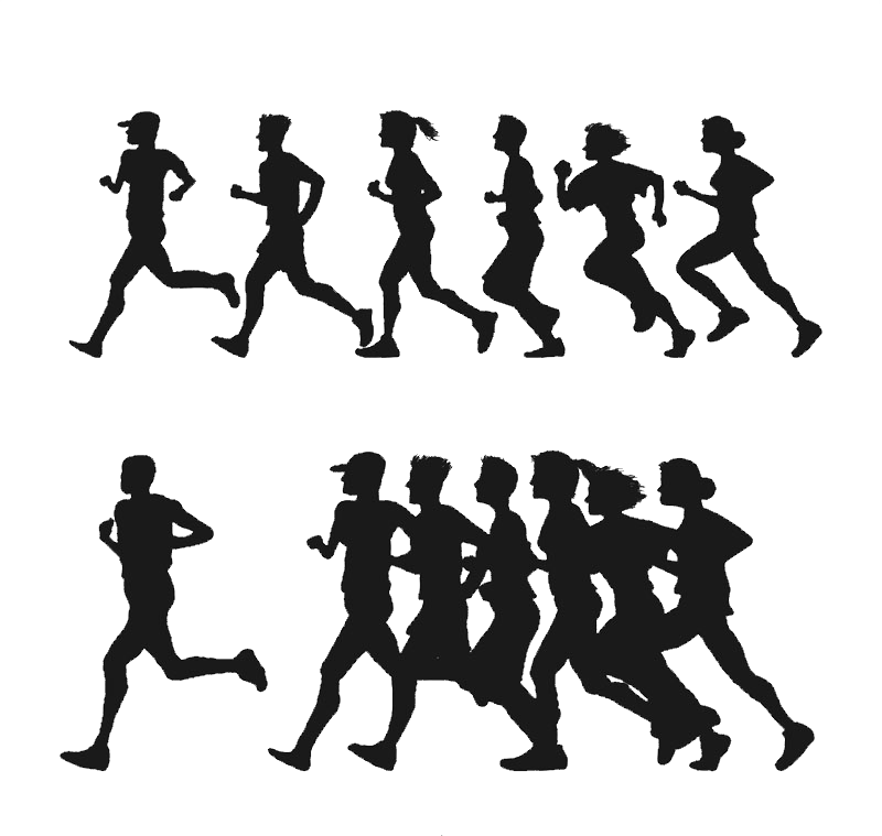Euclidean Vector Clip Art People Silhouette Material - People Running Silhouette Png (800x759), Png Download