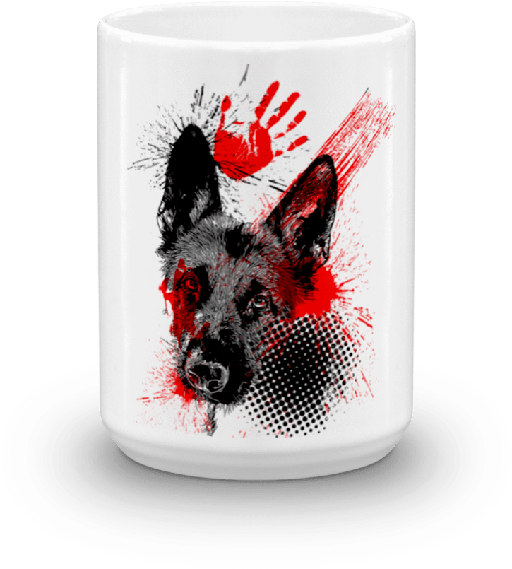 Clip Art German Shepherd Tattoo - Trash Polka Dog Tattoos (1000x1000), Png Download