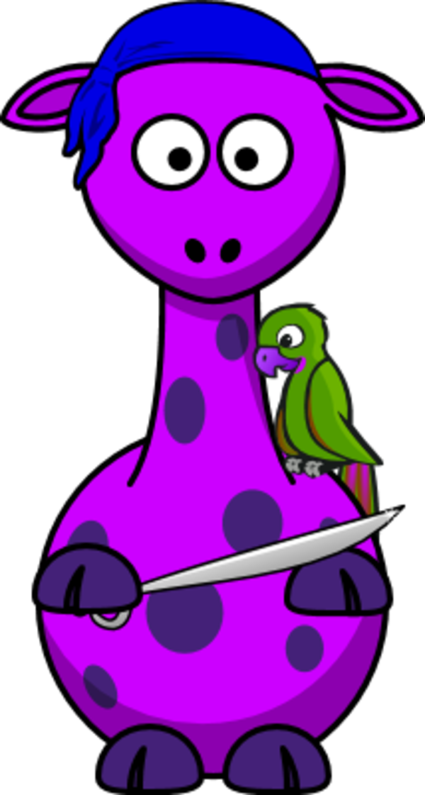 Pirate Sword Giraffe - Drawing (600x1121), Png Download