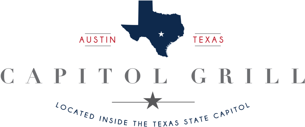 Capitol Grill Logo For Site-09 - Navy Blue Texas Outline Square Sticker 3" X 3" (1000x471), Png Download